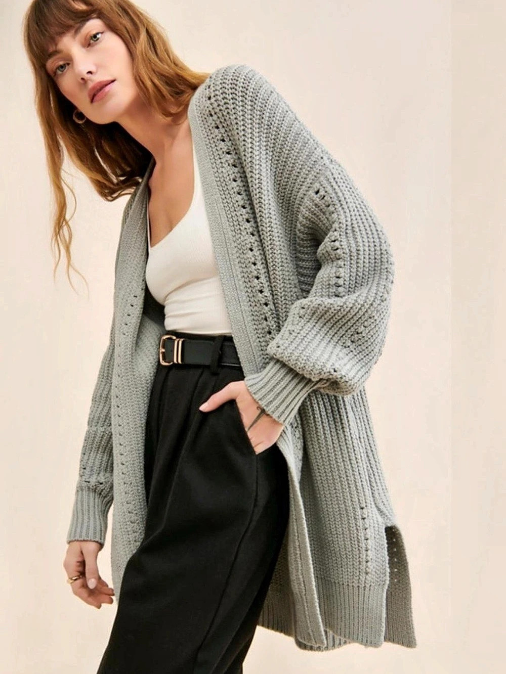 Free People Chunky Knit Cardigan